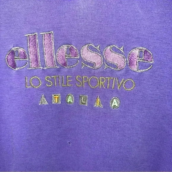 Women’s Vintage 90's Ellesse Big Logo Spell Out Sweatshirt Medium - Picture 2 of 7